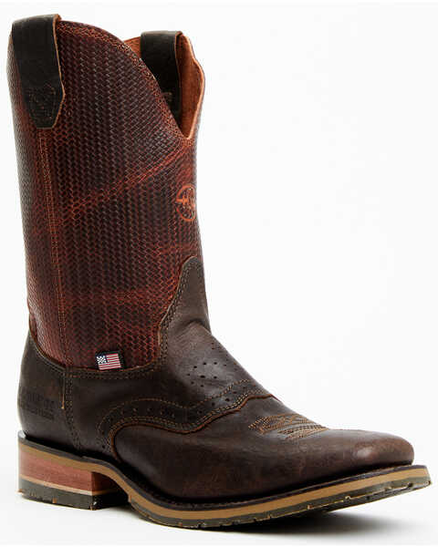 Double H Men's 11" Domestic Ice Roper Performance Western Boots - Broad Square Toe, Chocolate, hi-res