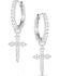 Image #1 - Montana Silversmiths Women's Crystal Devotion Cross Earrings, Silver, hi-res