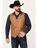 Image #1 - Cody James Men's Hoof Print Faux Leather Vest , Tan, hi-res
