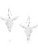 Image #2 - Montana Silversmiths Women's Chiseled Steer Head Earrings , Turquoise, hi-res