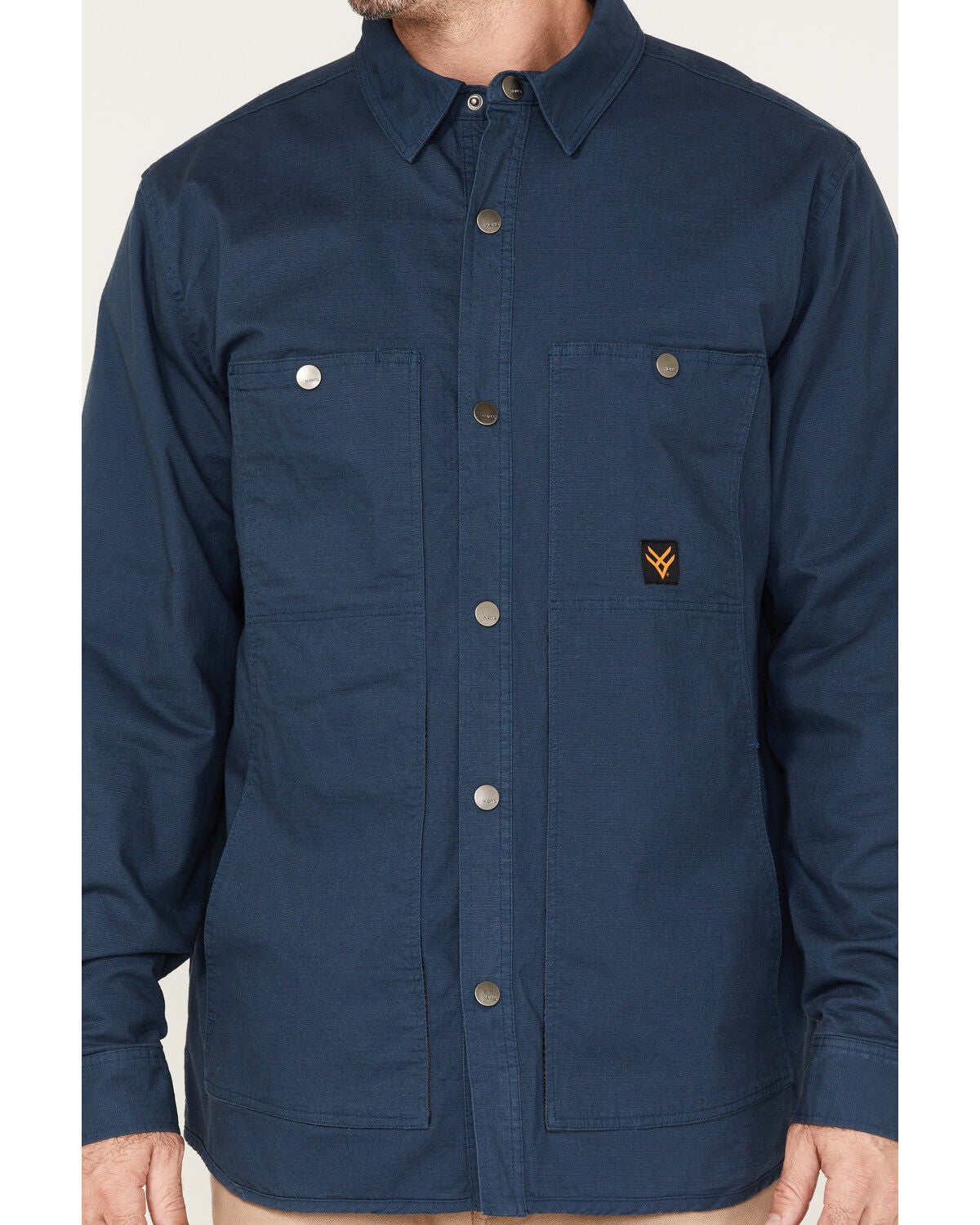 Image #3 - Hawx Men's Weathered Ripstop Snap Shirt Jacket, Dark Blue, hi-res