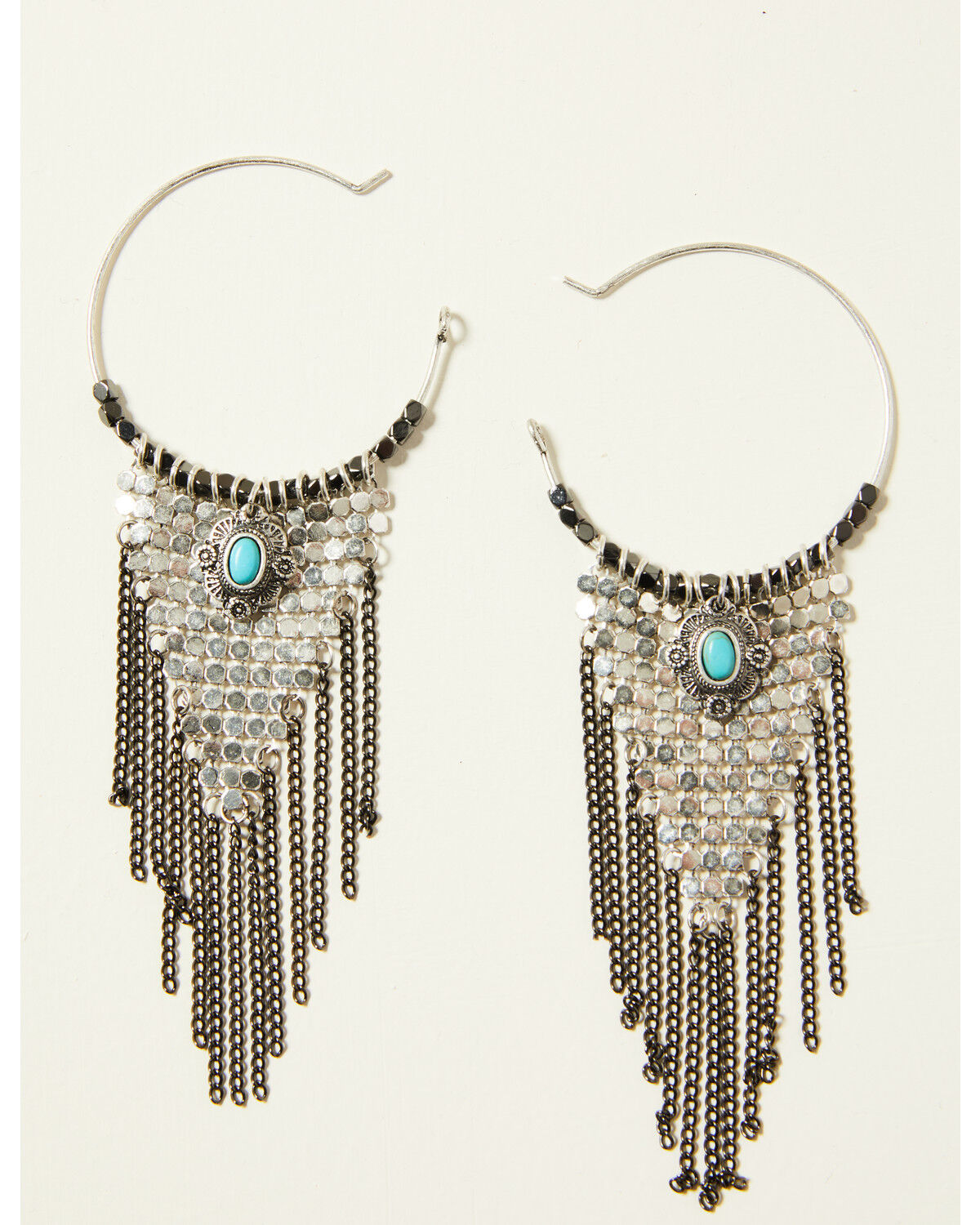 Image #1 - Idyllwind Women's Fringe Binge Chain Earrings, Silver, hi-res