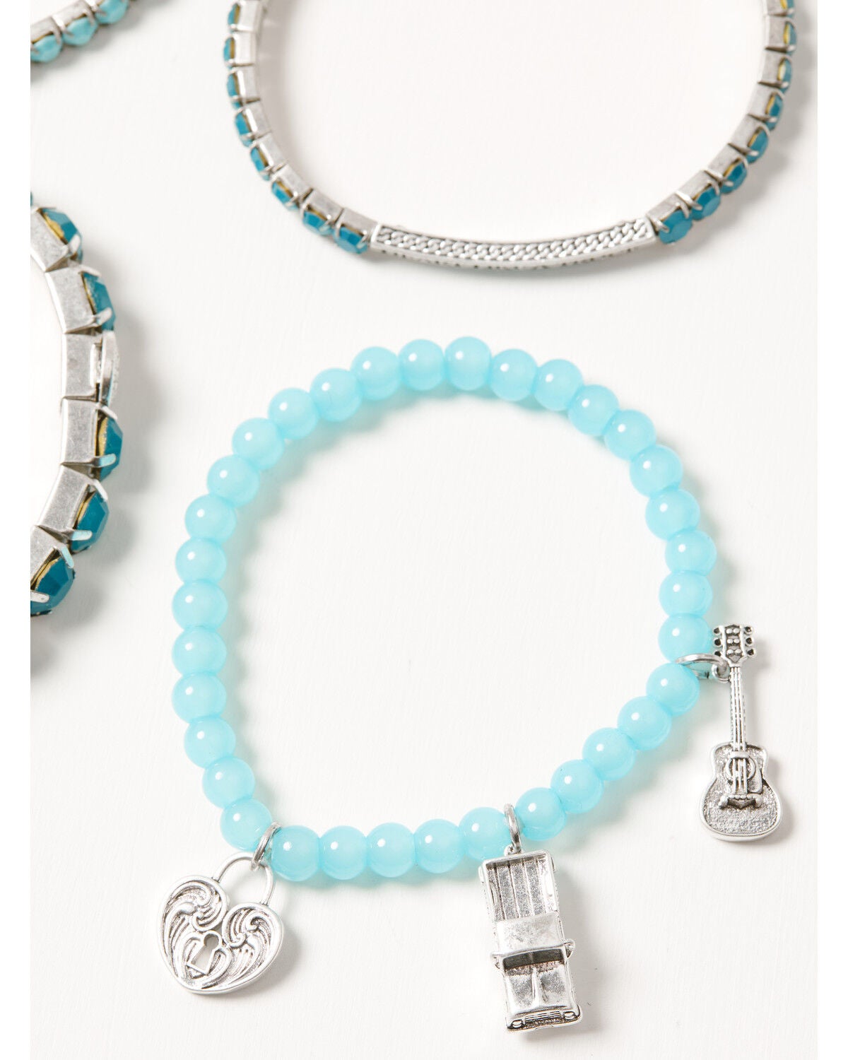 Image #2 - Lainey Wilson Women's Heart Like A Truck Beaded Bracelet, Silver, hi-res