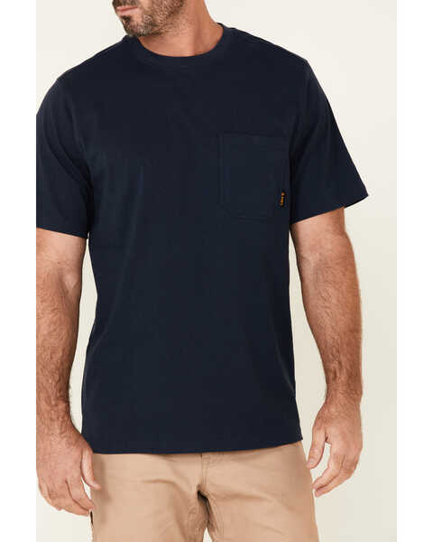Image #3 - Hawx Men's Solid Navy Forge Short Sleeve Work Pocket T-Shirt - Tall, Navy, hi-res