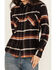 Image #3 - Shyanne Women's Lace Applique Plaid Print Button-Down Flannel Shirt , Black, hi-res