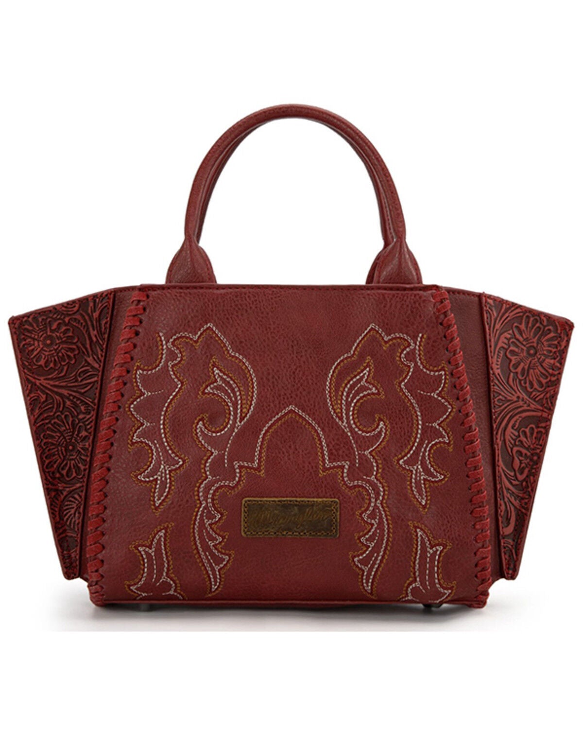 Image #3 - Wrangler Women's Jessie Tooled Concealed Carry Crossbody Bag, Red, hi-res