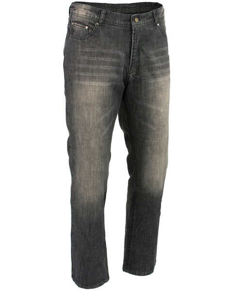 Image #1 - Milwaukee Leather Men's 34" Denim Jeans Reinforced With Aramid, Black, hi-res