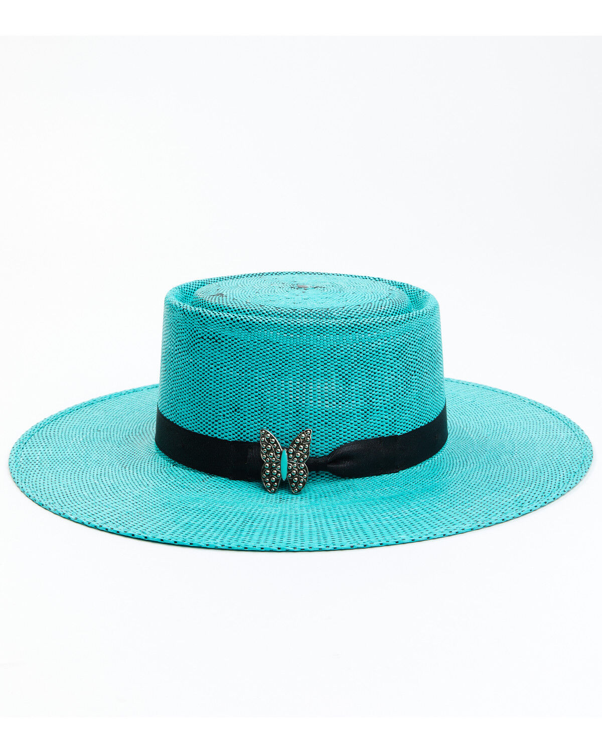 Image #3 - Charlie 1 Horse Women's Guardian Teal Butterfly Pin Band Fashion Straw Hat , , hi-res