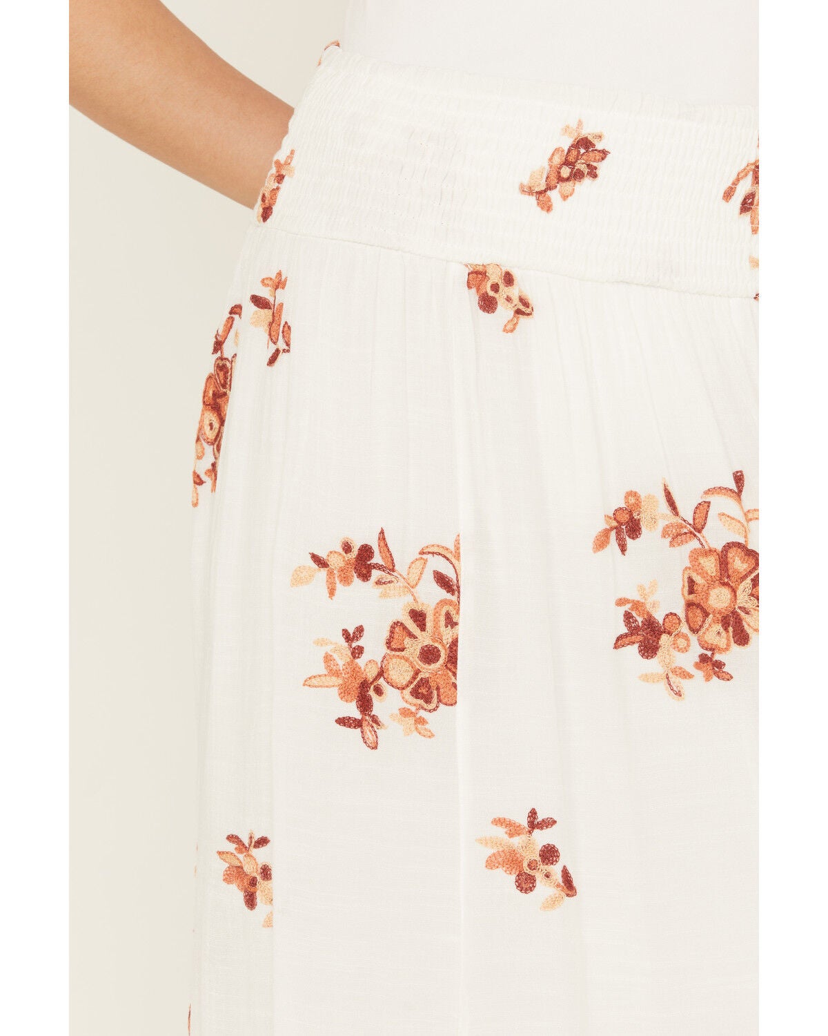 Image #2 - Wild Moss Women's Embroidered Midi Skirt, White, hi-res