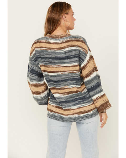 Image #4 - Cleo + Wolf Women's Striped Oversized Sweater , Slate, hi-res