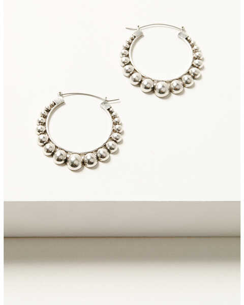 Image #1 - Shyanne Women's Juniper Sky Silver Hoop Earrings, Silver, hi-res