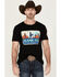 Image #1 - RANK 45® Men's Riding Free Short Sleeve Graphic T-Shirt, Black, hi-res