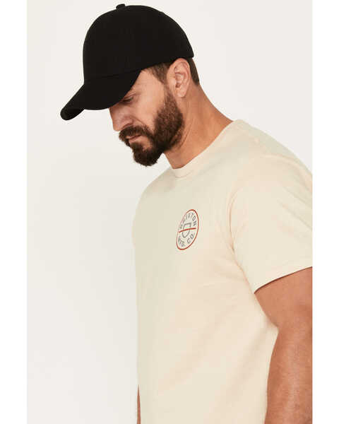 Image #2 - Brixton Men's Crest II Logo Short Sleeve Graphic T-Shirt, Cream, hi-res
