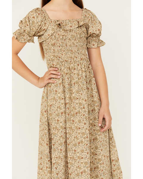 Image #3 - Rylee & Cru Girls' Golden Garden Print Dress, Cream, hi-res