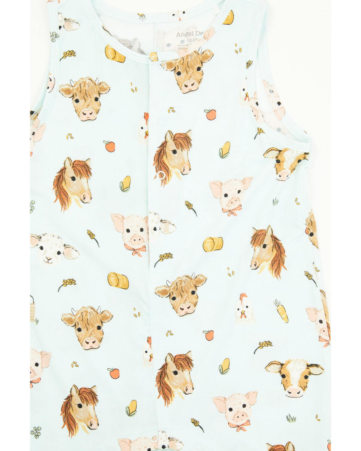 Image #2 - Angel Dear Infant Boys' Animal Faces Sleeveless Romper Onesie, Green, hi-res
