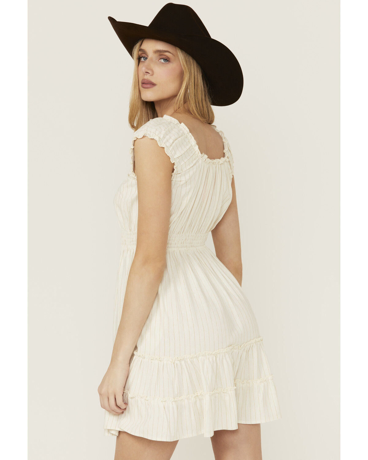 Image #4 - Wild Moss Women's Crochet Trim Mini Dress, Ivory, hi-res