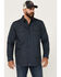 Image #1 - Moonshine Spirit Men's Townie Wallpaper Geo Print Long Sleeve Snap Western Shirt, Navy, hi-res