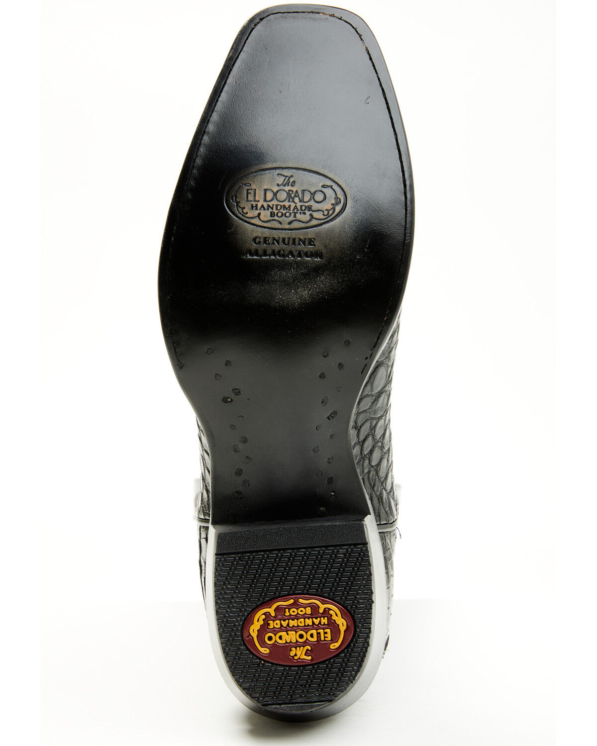 Image #7 - El Dorado Men's Exotic American Alligator Western Boots - Square Toe, Black, hi-res