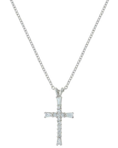 Montana Silversmiths Radiant Faith Cross Necklace, Silver, hi-res
