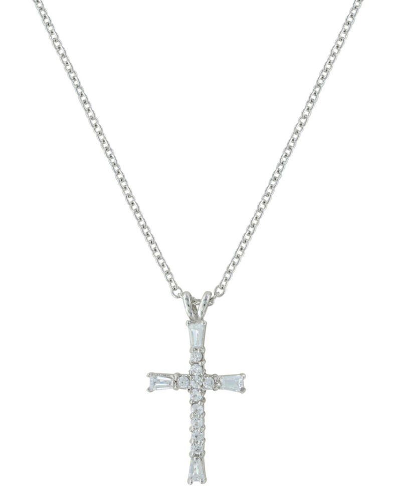 Montana Silversmiths Radiant Faith Cross Necklace, Silver, hi-res