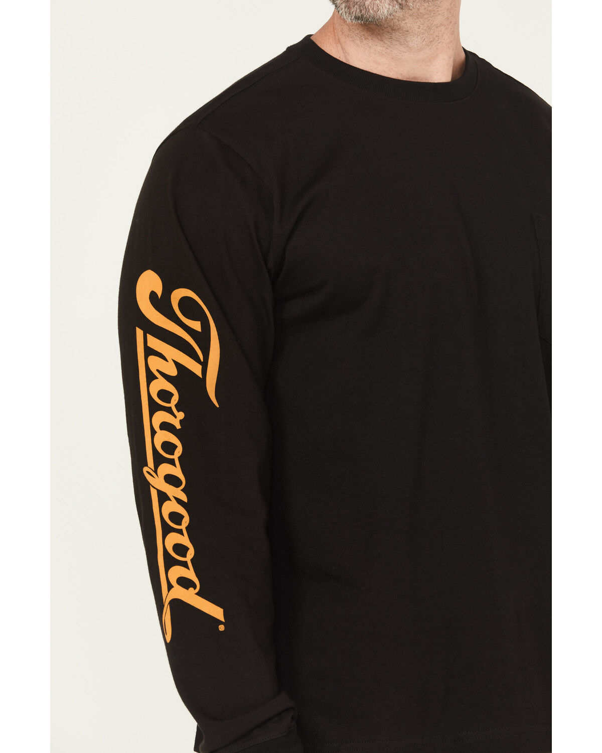 Image #3 - Thorogood Men's USA Logo Long Sleeve Work T-Shirt, Black, hi-res