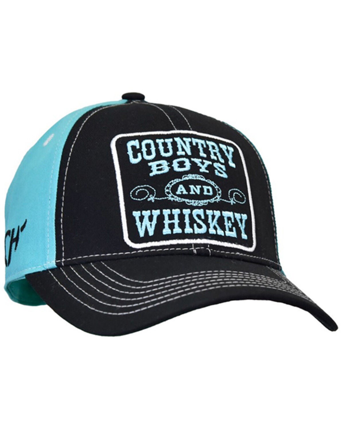 Cowgirl Hardware Women's Country Boys and Whiskey Ball Cap, Turquoise, hi-res