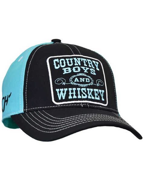 Image #1 - Cowgirl Hardware Women's Country Boys and Whiskey Baseball Cap , Turquoise, hi-res