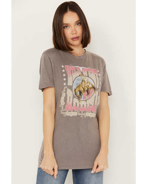 Bohemian Cowgirl Women's Wild West Rodeo Graphic Tee, Taupe, hi-res