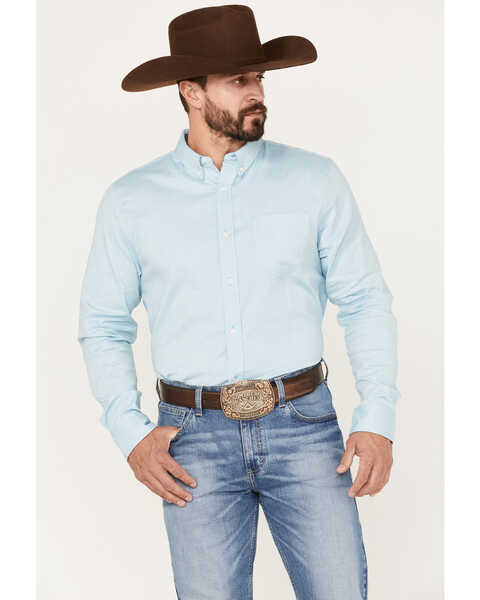 Cody James Men's Glacier Button Down Western Shirt , Blue, hi-res