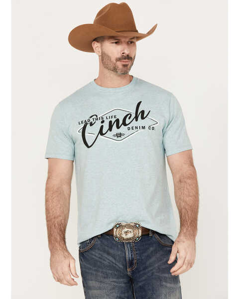 Cinch Men's Lead This Life Short Sleeve Graphic T-Shirt, Seafoam, hi-res