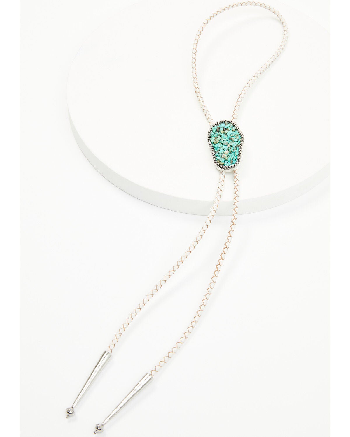 Shyanne Women's Turquoise Chip Bolo Tie, Silver, hi-res