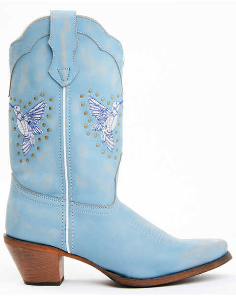 Laredo Women's Joy 11" Hummingbird Embroidered Western Boot - Square Toe, Blue, hi-res