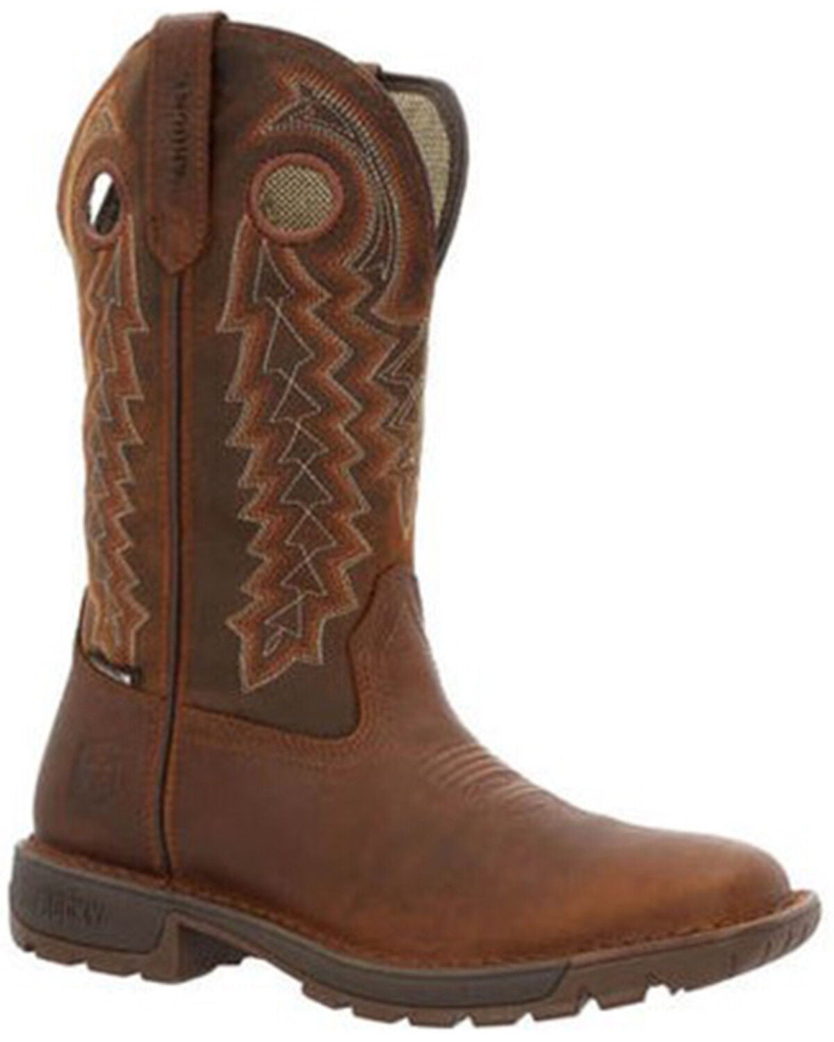 Rocky Women's Legacy 32 Waterproof Pull On Western Boot - Broad Square Toe, Brown, hi-res