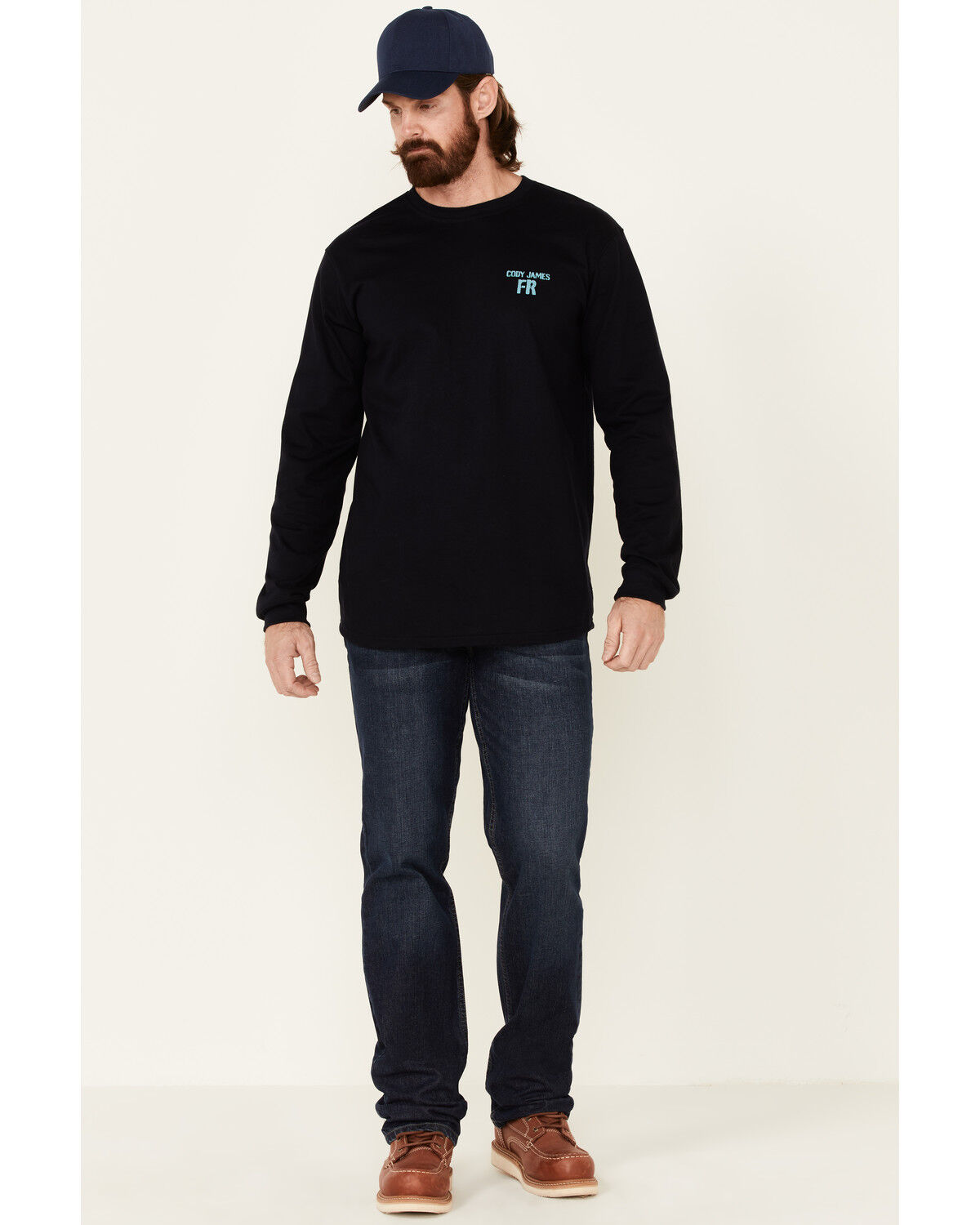 Image #2 - Cody James Men's FR Back Graphic Long Sleeve Work T-Shirt, Navy, hi-res