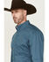 Image #2 - George Strait by Wrangler Men's Solid Long Sleeve Button-Down Stretch Western Shirt, Teal, hi-res