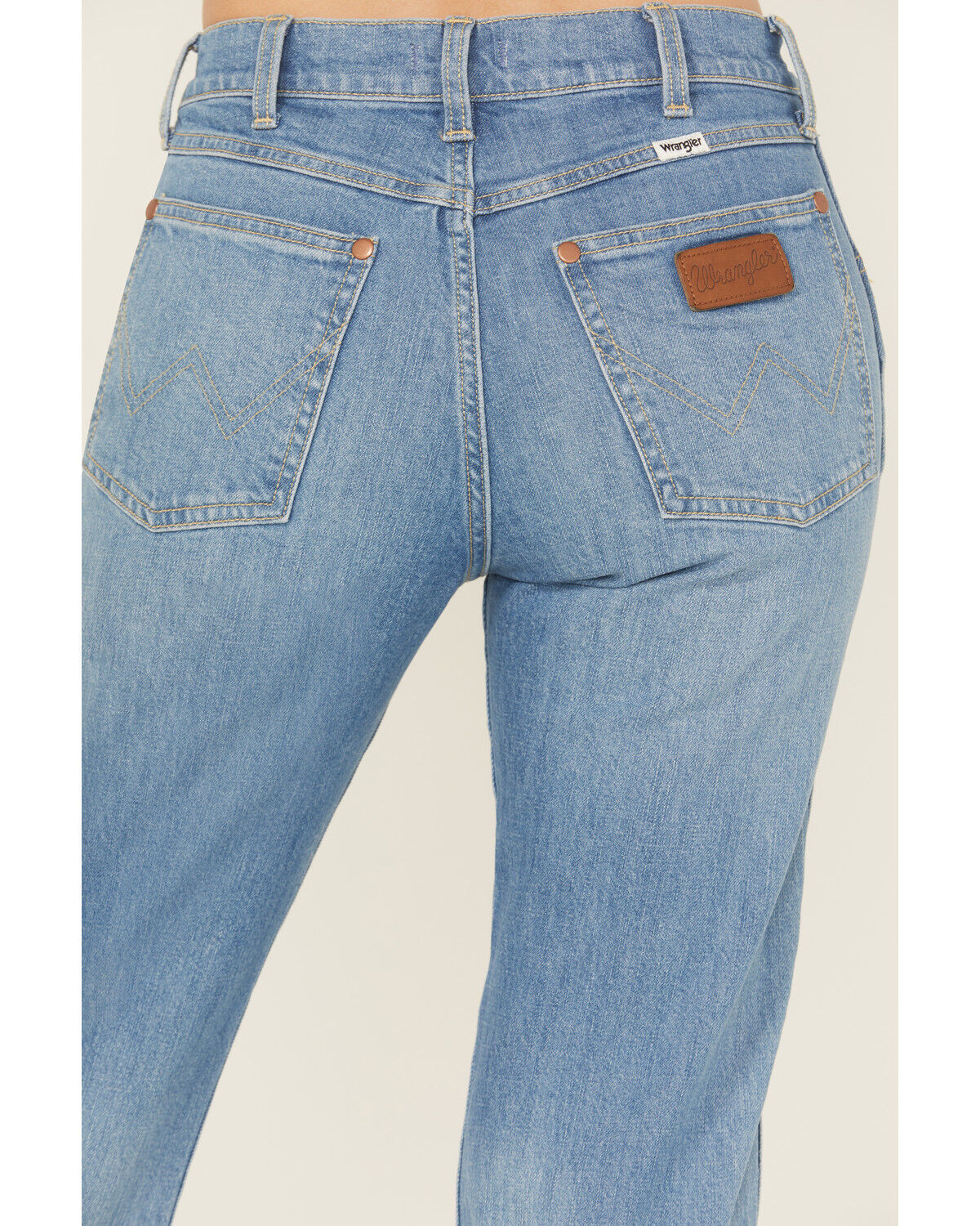 Image #4 - Wrangler Women's Sunset Medium Wash Mid Rise Heritage Straight Stretch Denim Jeans, Medium Wash, hi-res