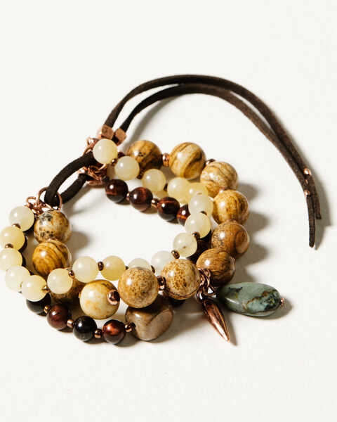Cowgirl Confetti Women's Earth's Best Layered Bead Bracelet, Brown, hi-res