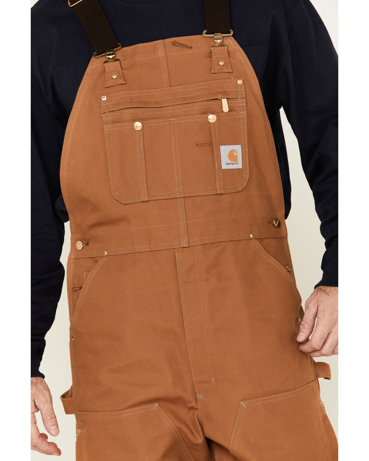 Image #3 - Carhartt Zip-to-Thigh Work Overalls, Carhartt Brown, hi-res