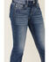 Image #4 - Miss Me Girls' Dark Wash Americana Wing Faux Flap Pocket Bootcut Stretch Denim Jeans, Blue, hi-res