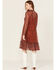 Image #4 - Panhandle Women's Cactus Print Long Sleeve Mesh Midi Dress, Rust Copper, hi-res