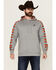 Image #1 - Hooey Men's Canyon Southwestern Sleeve Block Hooded Sweatshirt, Grey, hi-res