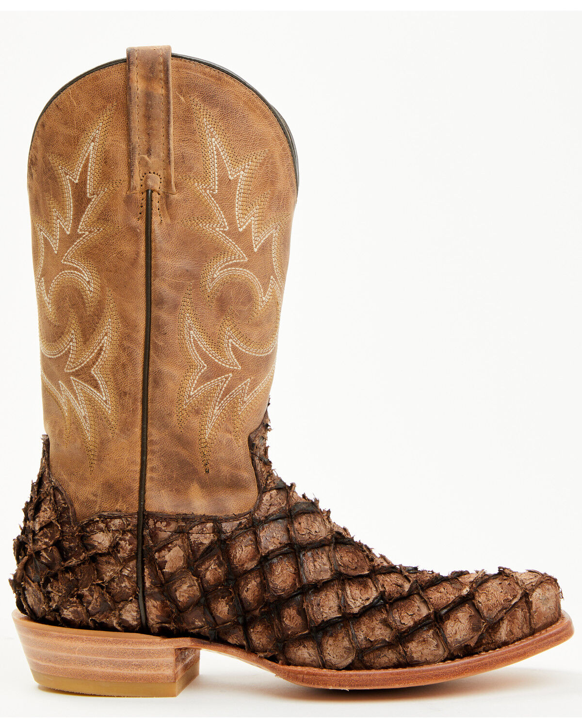 Image #2 - Cody James Men's Vaqueras Exotic Pirarucu Western Boots - Square Toe, Sand, hi-res