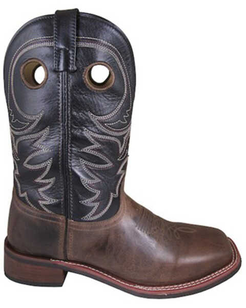 Image #1 - Smoky Mountain Men's Hudson Western Boots - Broad Square Toe, Brown, hi-res