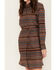 Ariat Women's Sedona Jacquard Stripe Dress Shirt, Brown, hi-res