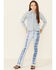 Rock & Roll Denim Girls' Light Wash Tie-Dye Fray Hem Trouser Jeans , Blue, hi-res