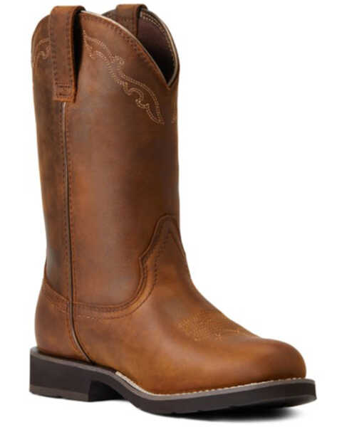 Ariat Women's Delilah Waterproof Western Performance Boots - Round Toe, Brown, hi-res