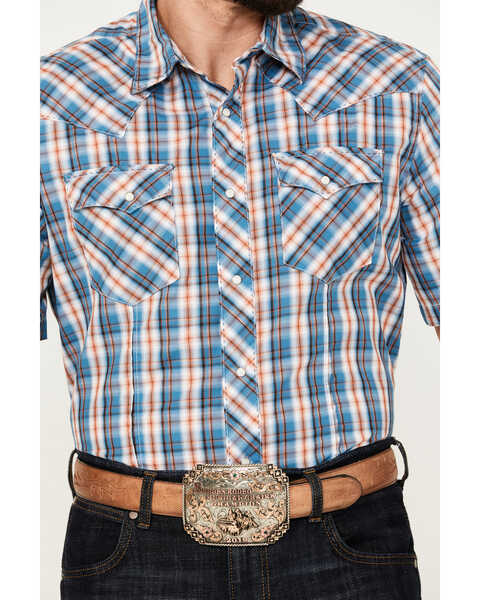 Image #3 - Wrangler Men's Plaid Print Short Sleeve Western Pearl Snap Shirt, Multi, hi-res