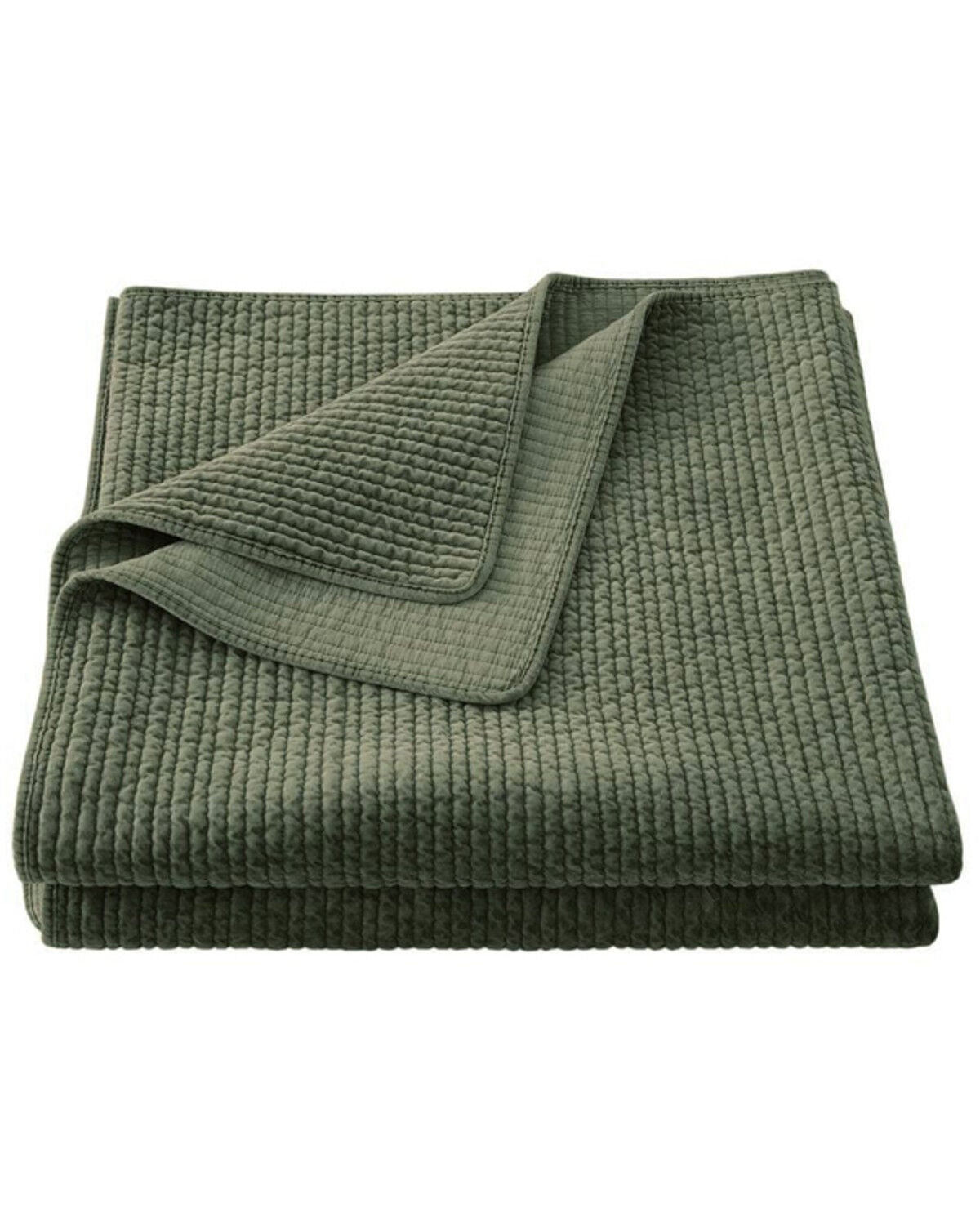 Image #2 - HiEnd Accents Fern Green Stonewashed Cotton & Velvet 3-Piece Full/Queen Quilt Set, Green, hi-res