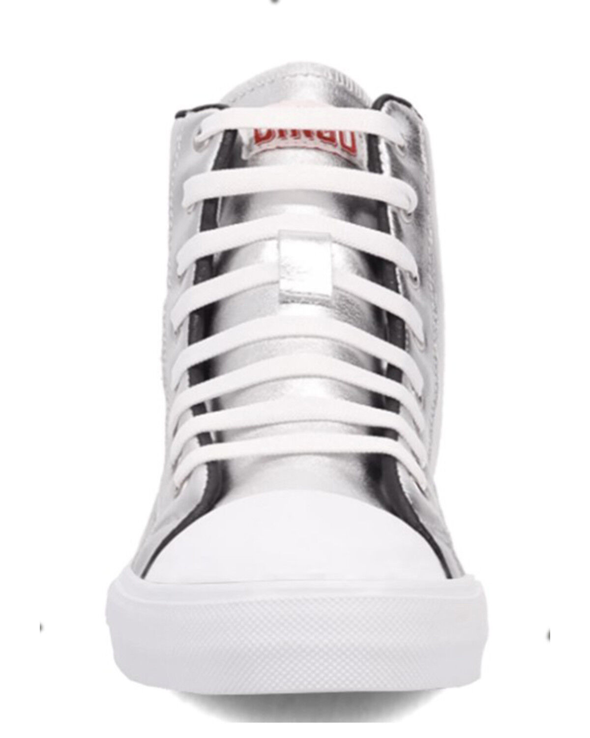 Image #4 - Dingo Women's Knarly Metallic High Top Sneaker, Silver, hi-res