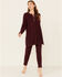Free People Women's Around The Clock Henley Top , Wine, hi-res